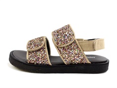 Angulus sand multi glitter sandal med velcro